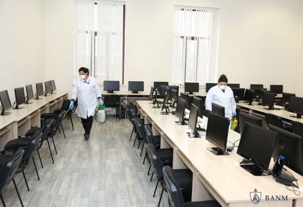 Disinfection against coronavirus carried out at Baku Higher Oil School (PHOTO)