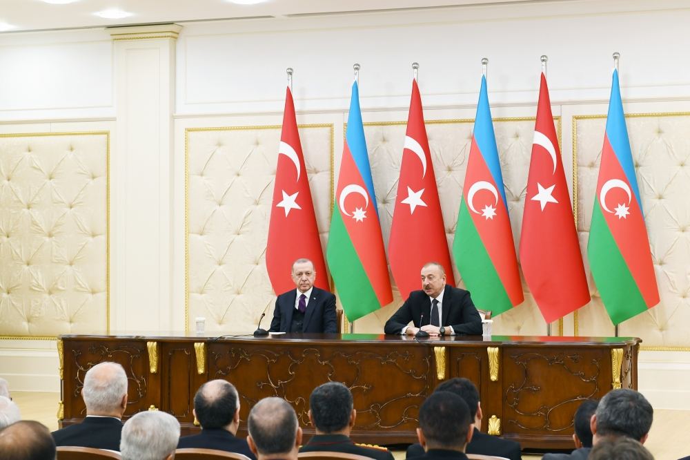 Azerbaijani, Turkish presidents make press statements (PHOTO)