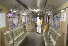 Metroda dezinfeksiya işləri aparılır (FOTO) - Gallery Thumbnail