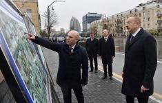 Azerbaijani president visits newly-built park with statue of Shah Ismail Khatai (PHOTO/VIDEO)