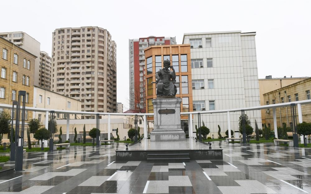 Azerbaijani president visits newly-built park with statue of Shah Ismail Khatai (PHOTO/VIDEO)