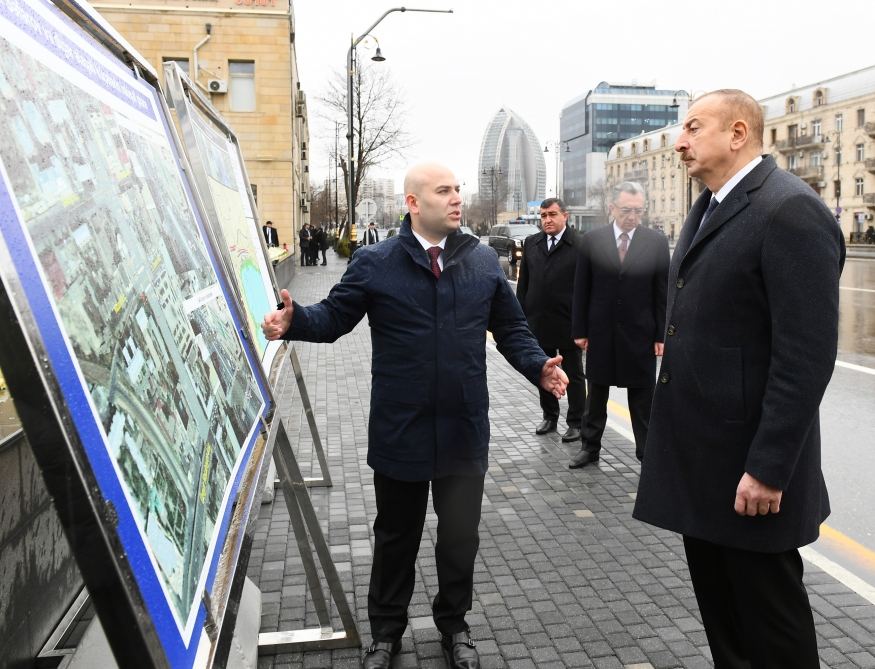 Президент Ильхам Алиев посетил новый парк, куда был перенесен памятник Шаху Исмаилу Хатаи (ФОТО/ВИДЕО)