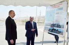 Президент Ильхам Алиев принял участие в открытии автодороги Шамкир-Аббаслы-Нариманлы после реконструкции (ФОТО) (Версия 2)