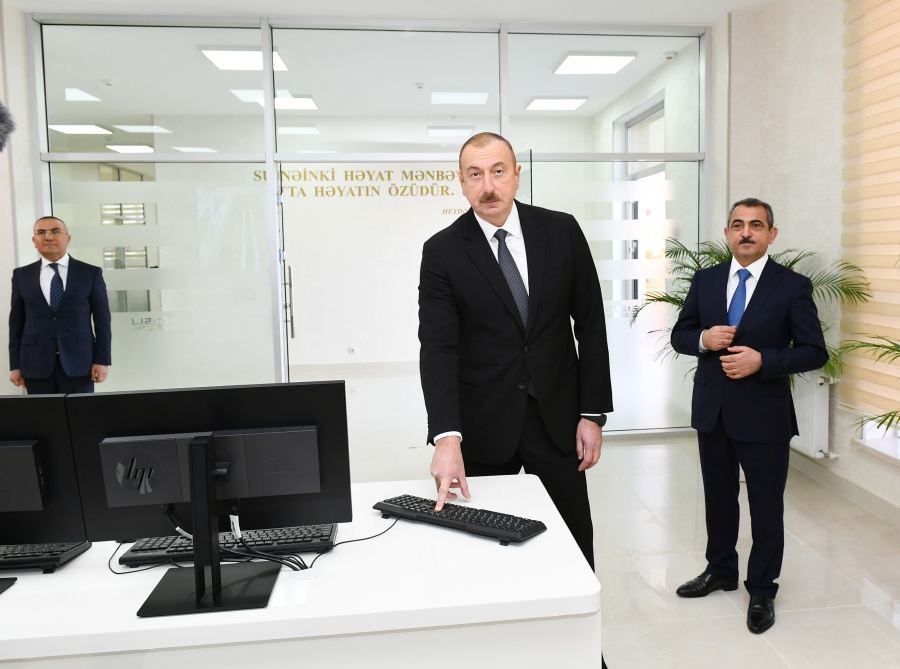 Azerbaijani president attends opening ceremony of Shamkirchay water treatment facility (PHOTO)