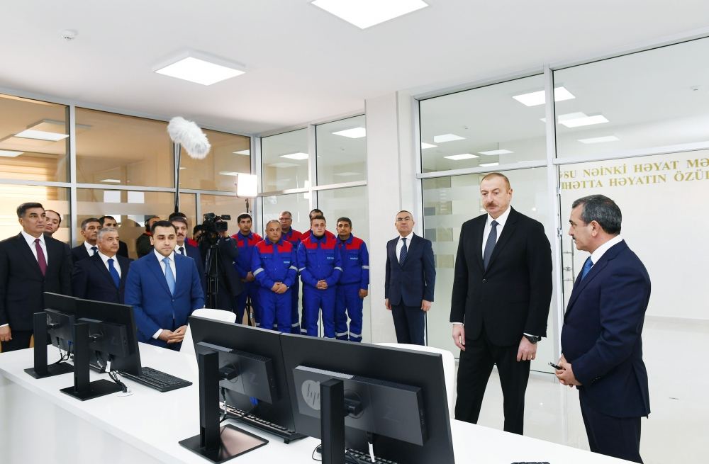 Prezident İlham Əliyev “Şəmkirçay” Sutəmizləyici Qurğular Kompleksinin açılışında iştirak edib (FOTO) (YENİLƏNİB)