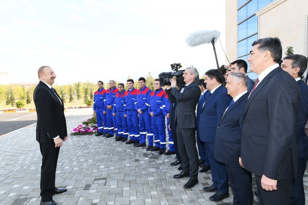 Prezident İlham Əliyev “Şəmkirçay” Sutəmizləyici Qurğular Kompleksinin açılışında iştirak edib (FOTO) (YENİLƏNİB)