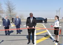 Президент Ильхам Алиев принял участие в открытии после реконструкции автодороги в Товузе (ФОТО)