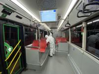 В общественном транспорте продолжаются дезинфекционные меры против коронавируса (ФОТО)