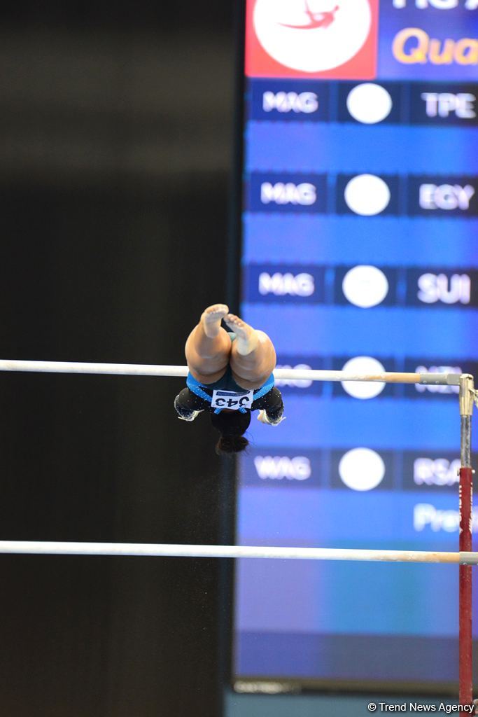 Bakıda idman gimnastikası üzrə Dünya Kubokunun birinci günü start götürüb (FOTO)