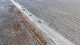 В Кюрдамире реконструируется автодорога, соединяющая три села (ФОТО)