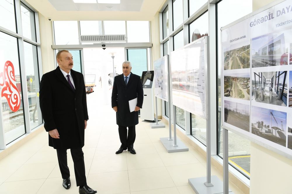 Prezident İlham Əliyev Abşeron dairəvi dəmir yolunun Pirşağı-Görədil-Novxanı-Sumqayıt hissəsinin yenidənqurmadan sonra açılışında iştirak edib (FOTO) - Gallery Image
