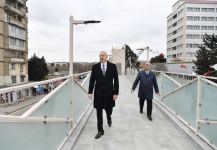 Azerbaijani president attends inauguration of pedestrian crossing at intersection of Moscow Avenue and 20 January Street (PHOTO)