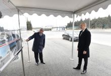 Azerbaijani president attends inauguration of pedestrian crossing at intersection of Moscow Avenue and 20 January Street (PHOTO)