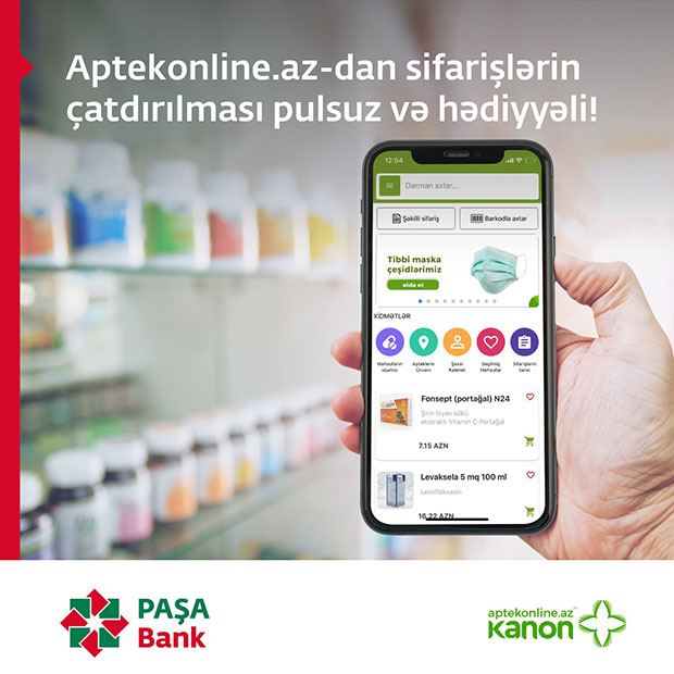 PAŞA Bankın kart sahibləri üçün Aptekonline.az-dan xüsusi təklif!