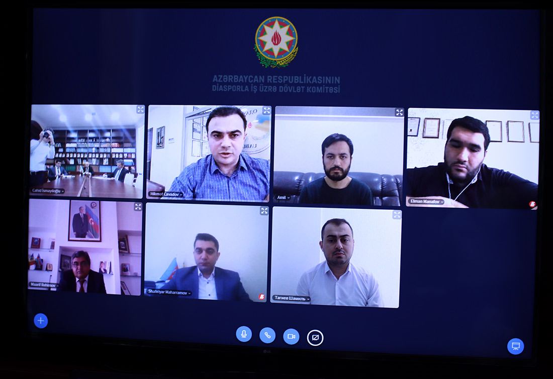 Azərbaycan diasporu ilə videokonfranslar davam edir (FOTO)