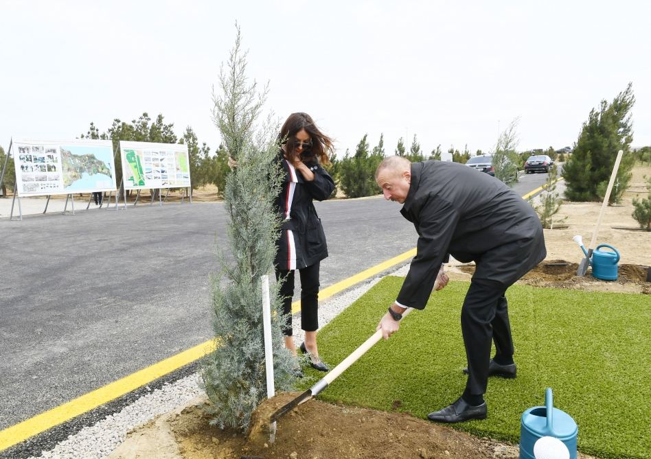 President Ilham Aliyev and first lady Mehriban Aliyeva planted trees on the occasion of national leader Heydar Aliyev’s birth anniversary (PHOTO)