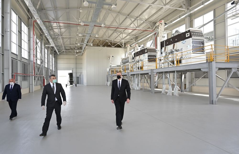 Azerbaijani president inaugurates grain processing plant in Aghjabadi (PHOTO/VIDEO)