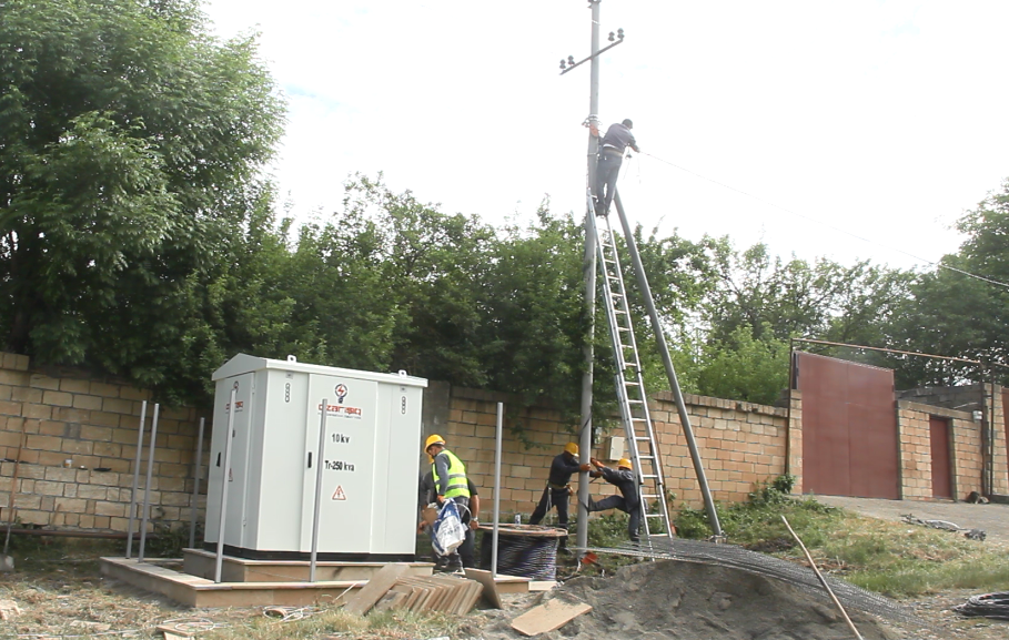 Şamaxının Çuxuryurd kəndində enerji sistemi yenidən qurulur (FOTO)