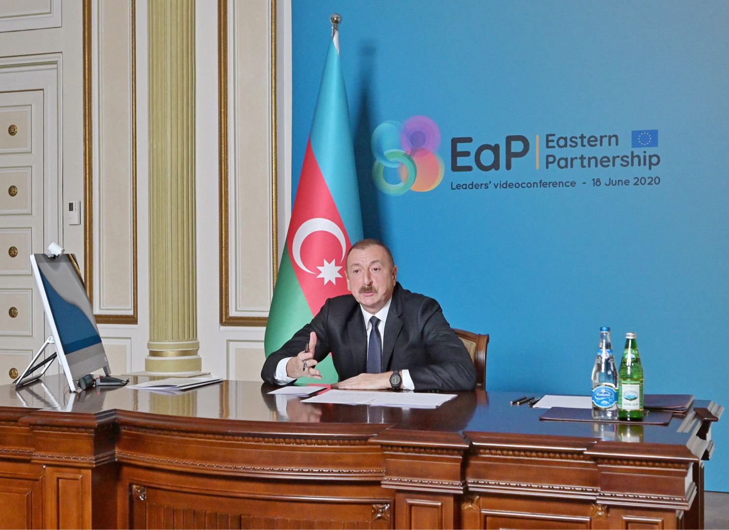 Президент Ильхам Алиев принял участие в саммите стран "Восточного партнерства" в формате видеоконференции (ФОТО)
