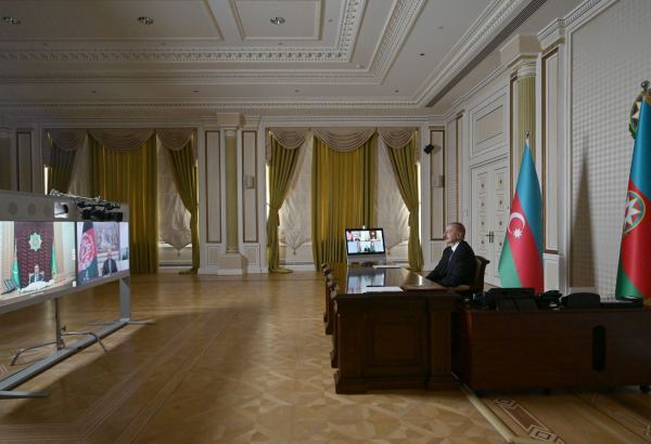 Azerbaijani, Afghan, Turkmen presidents meet through videoconferencing (PHOTO/VIDEO)