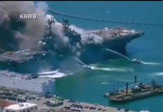 Пожар на борту корабля ВМС США в Калифорнии может продлиться несколько дней