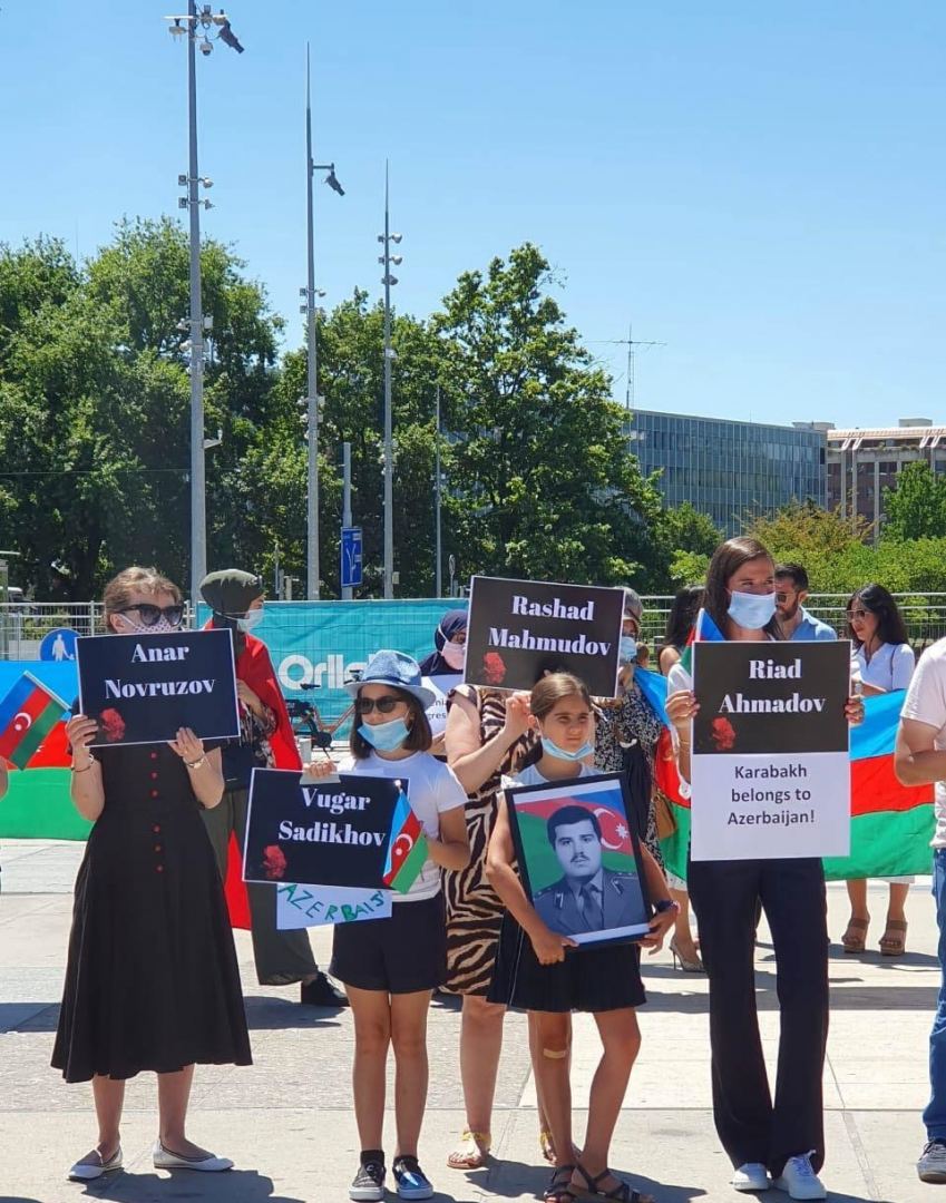 Дочь Национального героя Азербайджана  выступила с заявлением перед офисом ООН (ФОТО)