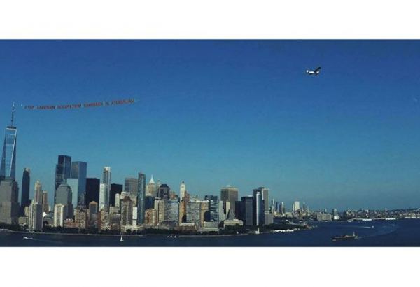 В небе Нью-Йорка реяла надпись "Карабах — это Азербайджан!" (ФОТО)