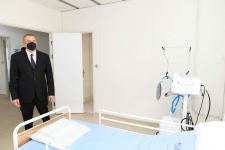 Azerbaijani president views conditions created at modular hospital in Shaki (PHOTO)