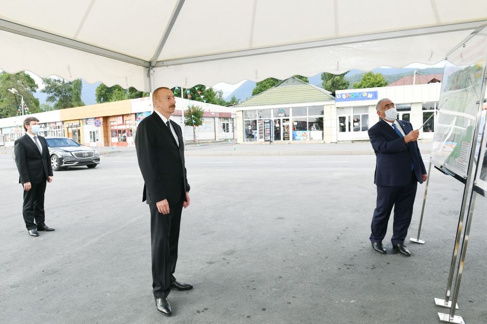 Azerbaijani president attends opening of newly renovated Amirvan-Vandam highway (PHOTO)