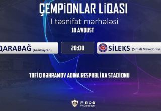"Qarabağ" - "Sileks" matçının vaxtı açıqlandı