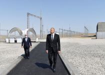 President Ilham Aliyev viewed construction of 330/220/110 kV Gobu power substation (PHOTO)