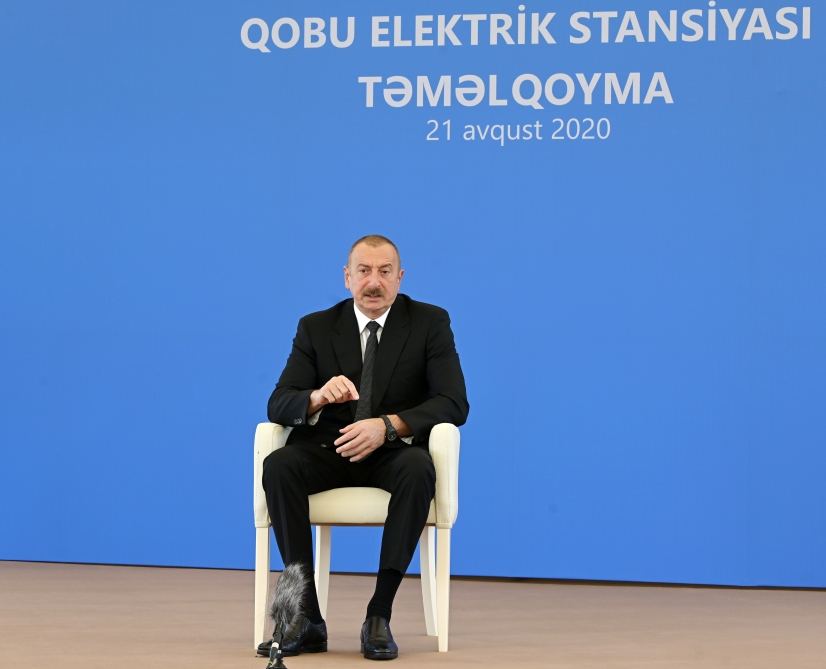 President Ilham Aliyev viewed construction of 330/220/110 kV Gobu power substation (PHOTO)