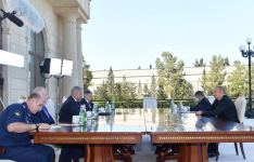 President Ilham Aliyev receives delegation led by Russian defense minister (PHOTO)