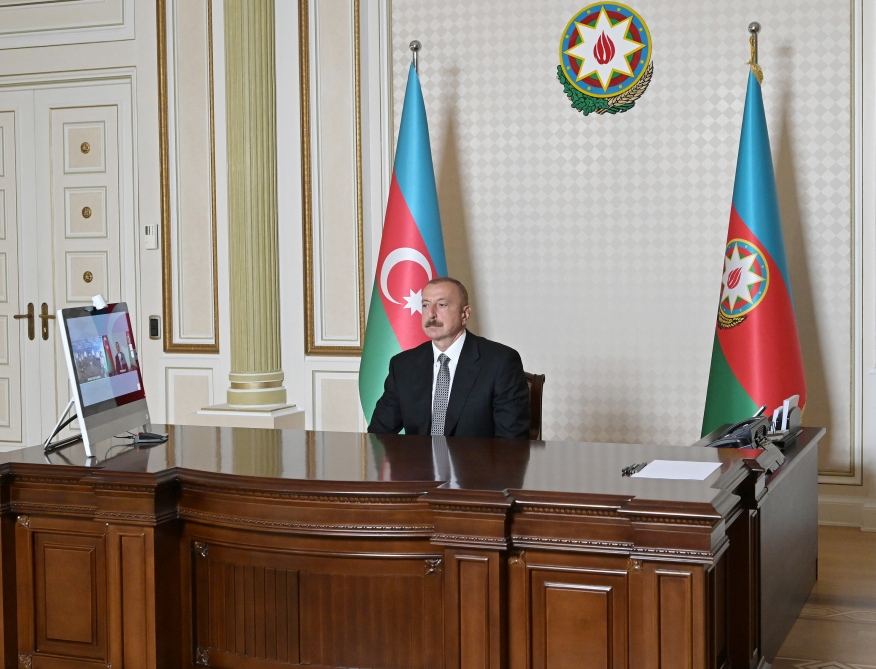 Президент Ильхам Алиев принял участие в формате видеосвязи в открытии очередного госпиталя модульного типа для больных коронавирусом (ФОТО)