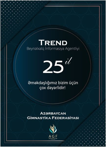 Azərbaycan Gimnastika Federasiyası Trend-i 25 illik yubileyi ilə bağlı təbrik edib