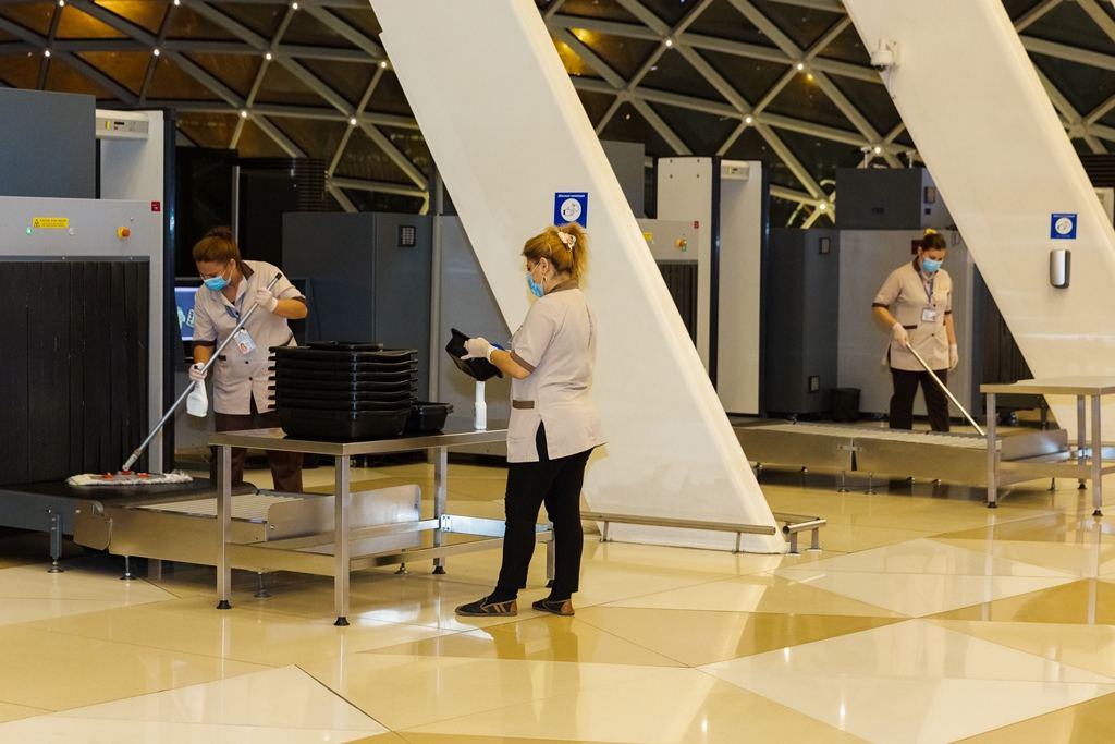 Large-scale disinfection carried out at the Heydar Aliyev International Airport (PHOTO)