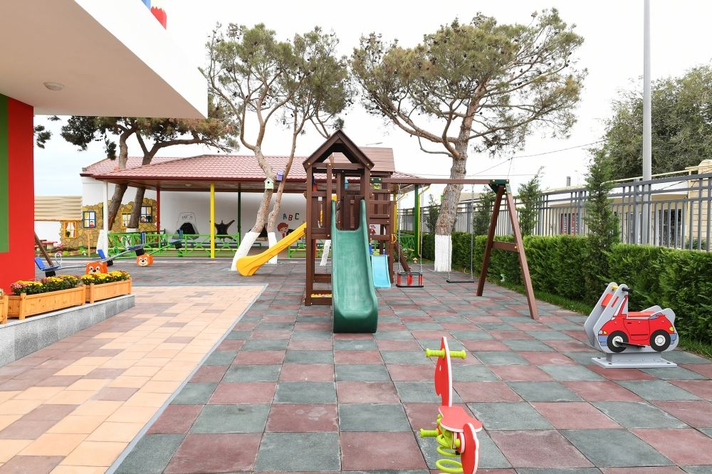 Первый вице-президент Мехрибан Алиева приняла участие в открытии нового детского сада в поселке Шаган (ФОТО)