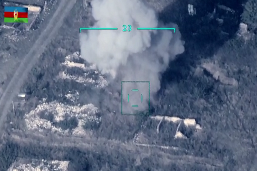 Azerbaijani Defense Ministry shared video footage from battlefield