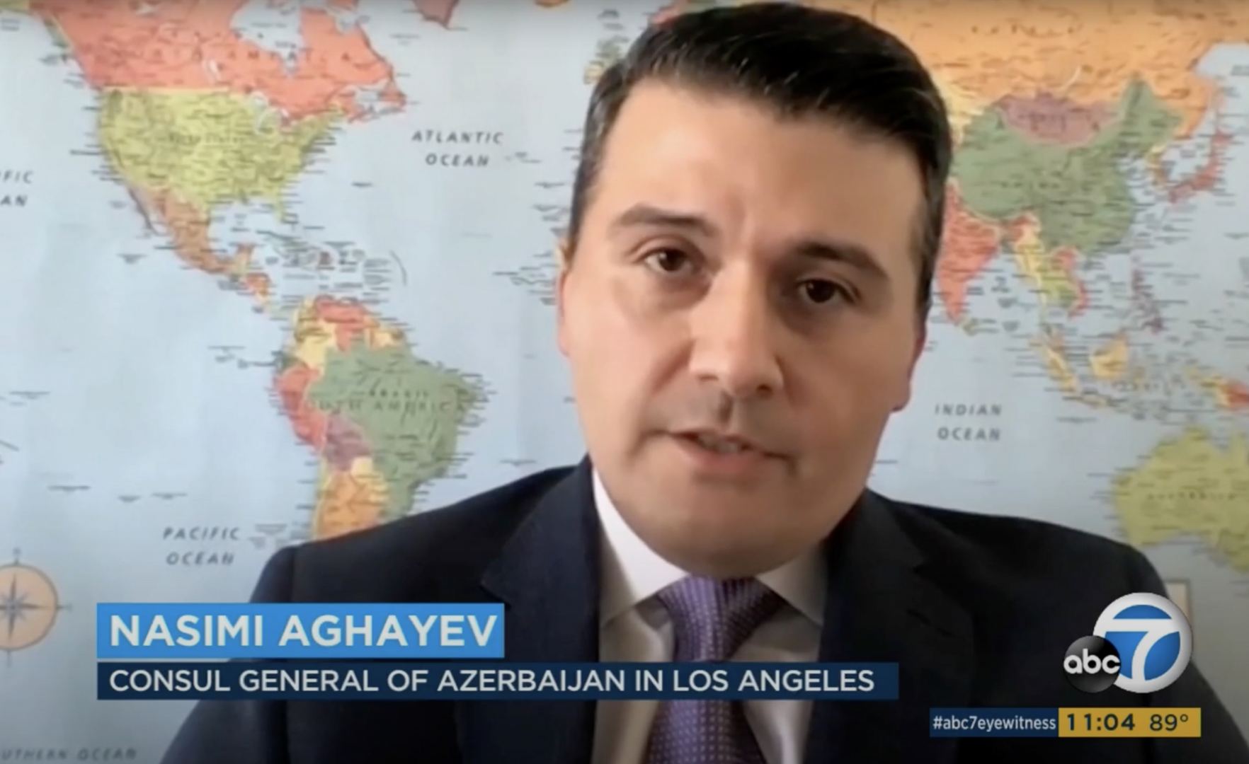 Azerbaijan’s Consul General in Los Angeles gave interviews to several US TV channels (PHOTO)