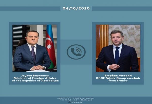 Состоялся телефонный разговор между главой МИД Азербайджана и сопредседателем МГ ОБСЕ со стороны Франции