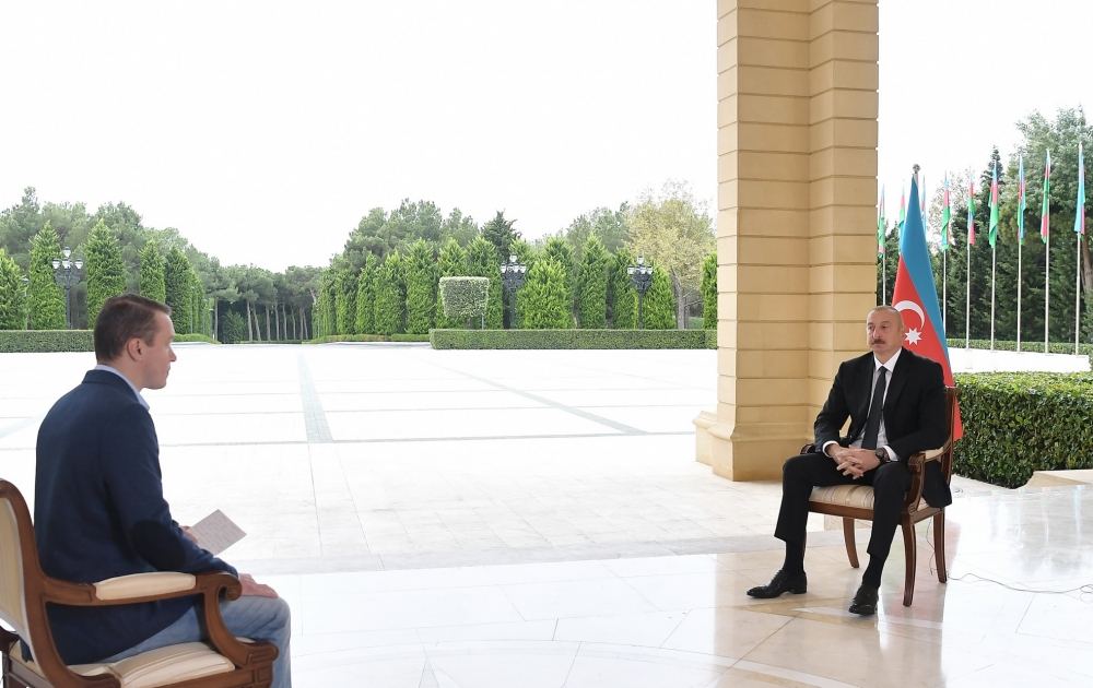 President Ilham Aliyev interviewed by Russian “Perviy Kanal” TV (PHOTO/VIDEO)