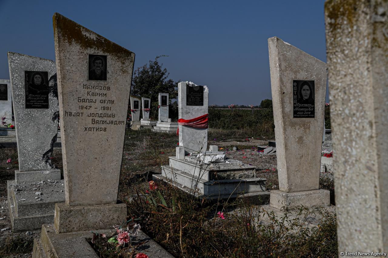 Armenian Armed Forces deliberately bombard cemetery in Azerbaijan's Aghdam (PHOTO)