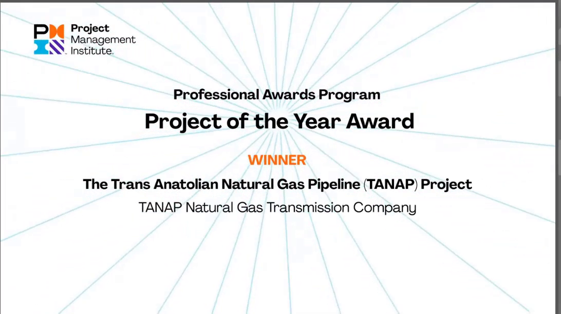 TANAP named Project of the Year by US-based PMI