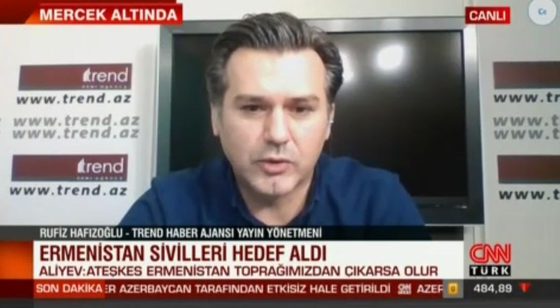 Trend BİA-nın baş redaktoru “CNN Türk” telekanalına Dağlıq Qarabağda davam edən gərginlik barədə açıqlama verib (FOTO/VİDEO)