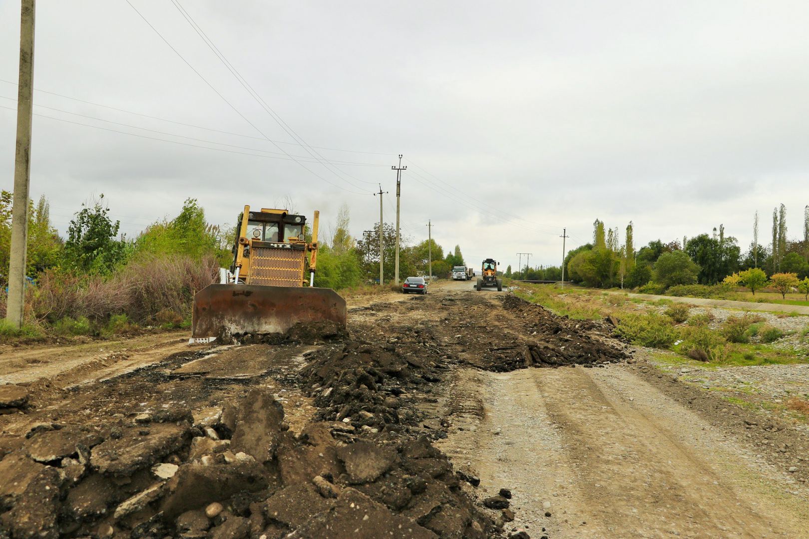 Началась реконструкция автодорог в освобожденные села Суговушан и Талыш Тертерского района (ФОТО)