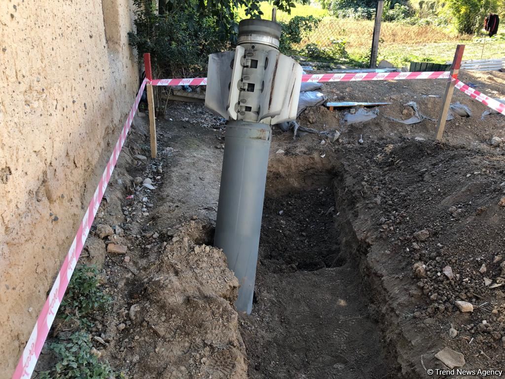 Unexploded missile on territory of Azerbaijan’s Goranboy (PHOTO)