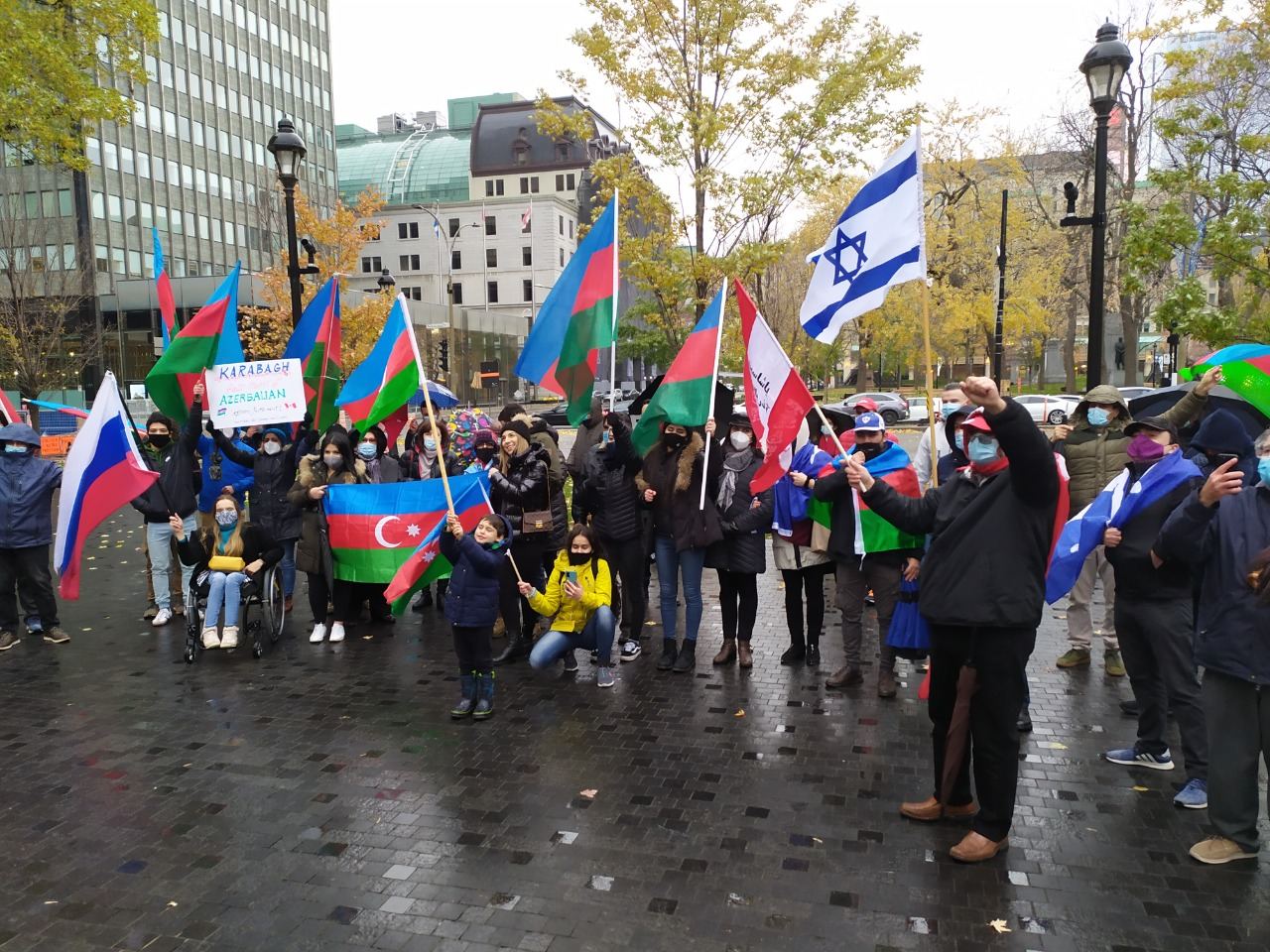 Protest held in Montreal to condemn Armenian attacks on Azerbaijani cities (PHOTO)