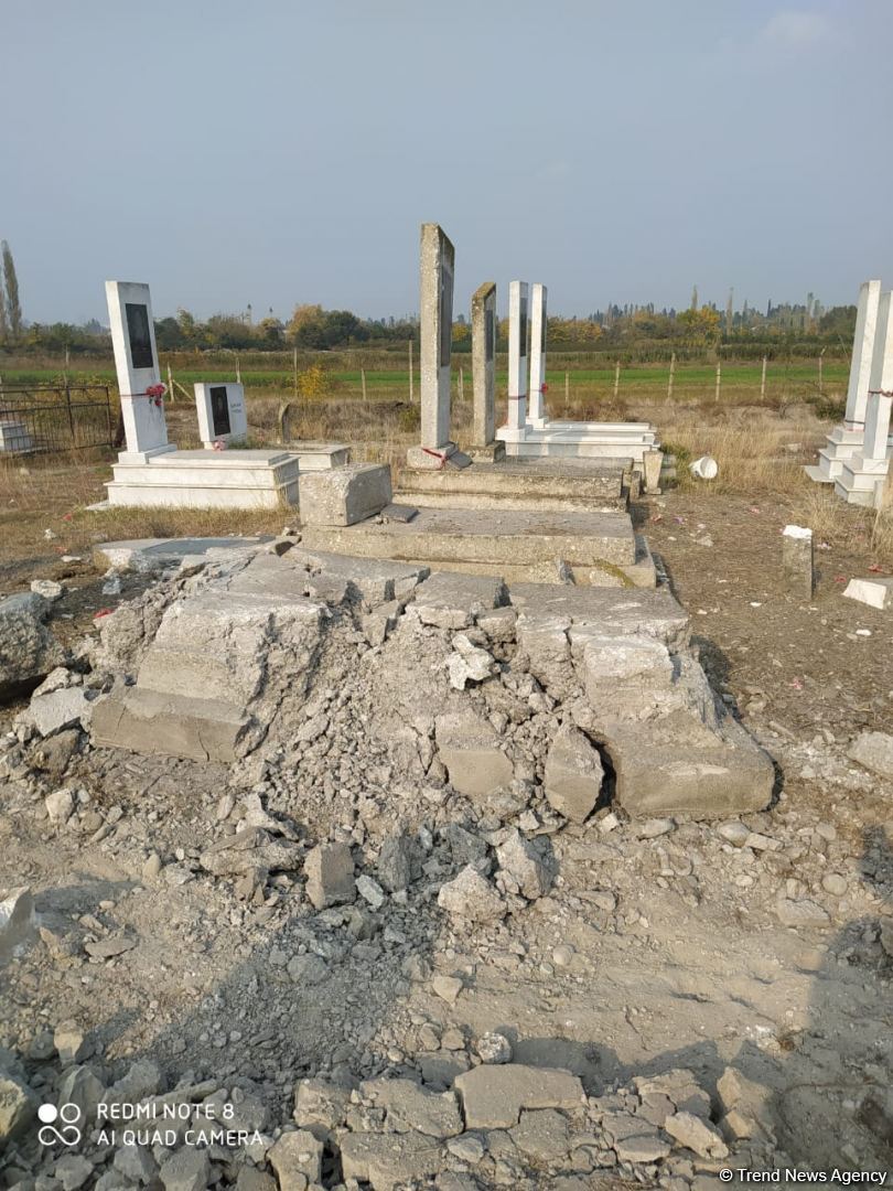 Armenian Armed Forces shell cemetery in Azerbaijan's Tartar, destroying many graves (PHOTO)