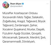 President Ilham Aliyev: Victorious Azerbaijani Army liberated 48 more villages, 1 settlement and 8 strategic hills from occupation