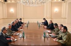 President Ilham Aliyev receives Turkish Foreign Minister, Minister of National Defense and Director of National Intelligence Organization (PHOTO)